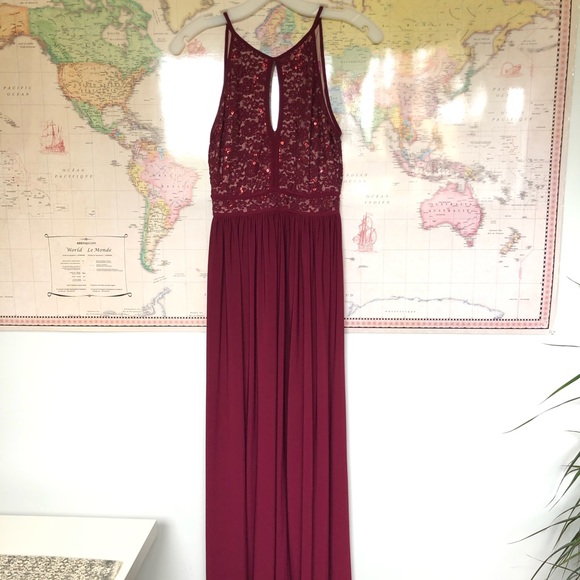 David’s Bridal Burgundy Gown - Size Two - New - Picture 1 of 4